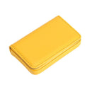 2 PCS PU Leather Metal Business Card Holder Magnetic Lychee Stainless Steel Business Card Case(Yellow)