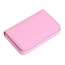 2 PCS PU Leather Metal Business Card Holder Magnetic Lychee Stainless Steel Business Card Case(Pink)