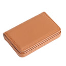 2 PCS PU Leather Metal Business Card Holder Magnetic Lychee Stainless Steel Business Card Case(Apricot)