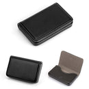 2 PCS PU Leather Metal Business Card Holder Magnetic Lychee Stainless Steel Business Card Case(Blue)