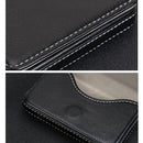 2 PCS PU Leather Metal Business Card Holder Magnetic Lychee Stainless Steel Business Card Case(Blue)