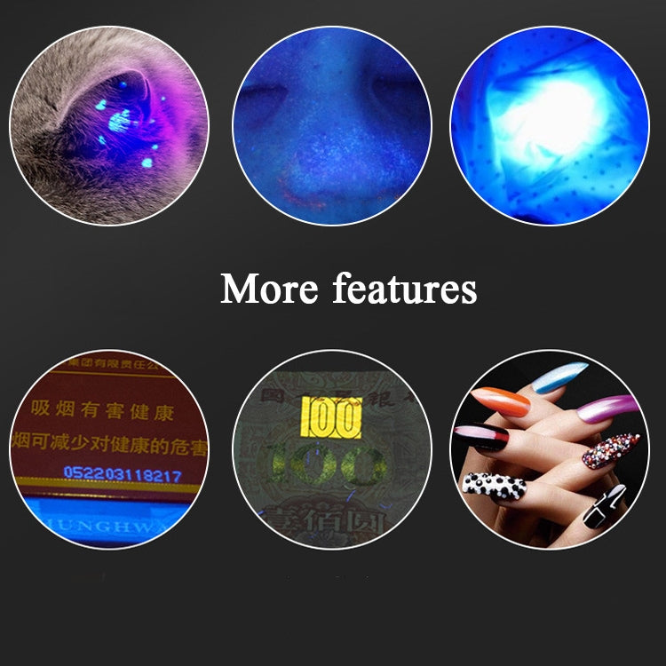 Woods Lamp Cat Moss Detection Lamp Cat Urine Blackhead 365UV Black Mirror Ultraviolet Fluorescent Agent Money Detector Lamp(Silver)
