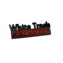 2 PCS Car Metal Modification Standard White Trash Edition Car Label Stickers(Black Red)