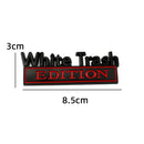 2 PCS Car Metal Modification Standard White Trash Edition Car Label Stickers(Silver Red)