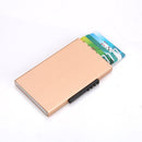 RFID Anti-Theft And Anti-Magnetic Aluminum Alloy Credit Card Case(Golden)
