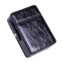 Men PU Leathe Retro Lighter Cigarette Box(Black)