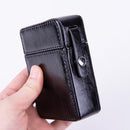 Men PU Leathe Retro Lighter Cigarette Box(Black)
