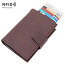 RFID Antimagnetic Anti-Theft Aluminum Alloy Wallet(Matte Dark Brown)