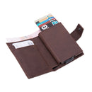 RFID Antimagnetic Anti-Theft Aluminum Alloy Wallet(Matte Dark Brown)