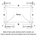 18 PCS / Set Shade Sail 304 Stainless Steel Accessories Outdoor Shade Flower Basket Screws Diamond Door Buckle