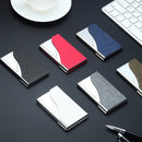 2 PCS Male And Female Business Large-Capacity Stainless Steel Business Card Case(Oracle Gray)