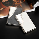 2 PCS Male And Female Business Large-Capacity Stainless Steel Business Card Case(Oracle Gray)