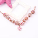 SL122 Women Rose Gold Beaded Accessory Bracelet, Size: 18cm