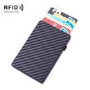 Aluminum Alloy Anti-Theft Card Box Automatic Eject RFID Card Box(Carbon Fiber Black)