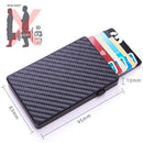 Aluminum Alloy Anti-Theft Card Box Automatic Eject RFID Card Box(Carbon Fiber Silver)