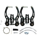 4 PCS Bicycle Mountain Bike V Brake Full V Brake Caliper, Colour: Black