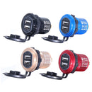 Metal Double USB Car Charger 5V 4.8A Aluminum Alloy Car Charger(Blue Shell Blue Light With Terminal)