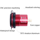 Metal Double USB Car Charger 5V 4.8A Aluminum Alloy Car Charger(Blue Shell Blue Light With Terminal)