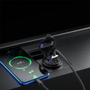 12V Modified Car USB Charger With Voltage Display PD QC3.0 Socket(Blue Light)
