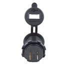 4.2A Dual USB With Voltage Display Mobile Phone Charger Socket Power Supply 12V Car Motorcycle(Blue Light)