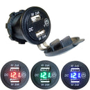 With Touch Switch Car USB Charger 4.8A With Voltage Meter Waterproof And Dustproof Car Charger(Green Light)