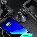 With Touch Switch Car USB Charger 4.8A With Voltage Meter Waterproof And Dustproof Car Charger(Blue Light)