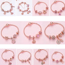 SL132 20cm Women Rose Gold Beaded Bracelet