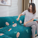 Lazy Stretch Sll-Inclusive Sofa Cover Universal Sofa Dust Cover, Size: Four People 235-300cm(Dazzle Elegant Flower Green)