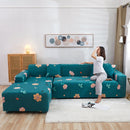 Lazy Stretch Sll-Inclusive Sofa Cover Universal Sofa Dust Cover, Size: Four People 235-300cm(Dazzle Elegant Flower Green)