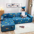 Lazy Stretch Sll-Inclusive Sofa Cover Universal Sofa Dust Cover, Size: Four People 235-300cm(Elegant Triangle Blue)