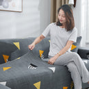Lazy Stretch Sll-Inclusive Sofa Cover Universal Sofa Dust Cover, Size: Four People 235-300cm(Elegant Triangle Grey)