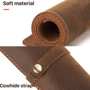 CF9011 Desk Pad Retro Crazy Horse Leather Notebook Computer Mouse Pad Oversized Anti-Slip Desktop Computer Desk Leather Pad(Brown)