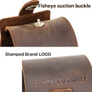Contacts Family CF1125 Single Watch Position Crazy Horse Leather Watch Box Round Watch Storage Box(Coffee)
