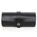 Contacts Family CF1117A 3 Watch Positions Leather Watch Box Round Buckle Outdoor Travel Watch Storage Box(Black)