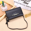 Ladies Wallet Large Capacity Multi-Function Shoulder Bag(Black)