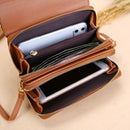 Ladies Wallet Large Capacity Multi-Function Shoulder Bag(Brown)