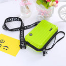 Luggage Box Bag Shoulder Personality Hand Holding Mini Travel Box Small Square Handbag(Light Green)