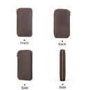 Contacts Family CF1114 Leather Watch Box Retro Crazy Horse Leather Zipper Couple Watch Bag(Coffee)
