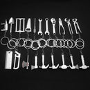 10 PCS Tool Metal Keychain Car Key Ring Pendant, Colour: H-391 Glossy Ax