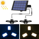 2 in 1 Outdoor Solar Waterproof Garden Decoration LED Folding Tri-Leaf Lamp Garage Light(Cool White Light)
