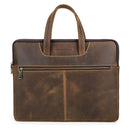 CONTACTS FAMILY CF3010 Crazy Horse Leather Multifunctional Laptop Handbag For Macbook Pro 16 Inch(Coffee)
