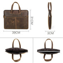 CONTACTS FAMILY CF3010 Crazy Horse Leather Multifunctional Laptop Handbag For Macbook Pro 16 Inch(Coffee)