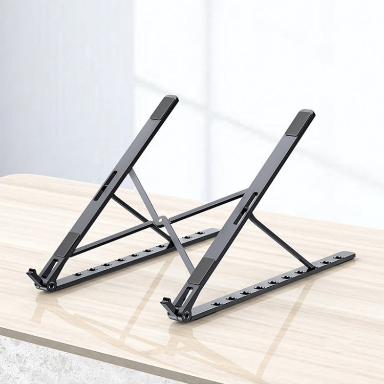 Oatsbasf V01 Portable Metal Laptop Cooling Bracket Aluminum Alloy Folding Adjustable Lifting Stand(Gray)