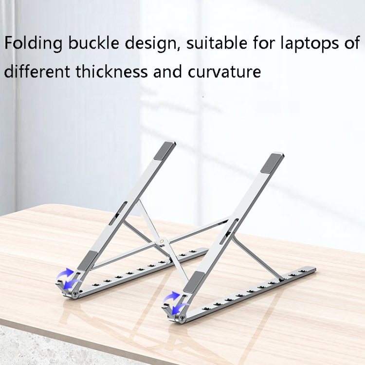 Oatsbasf V01 Portable Metal Laptop Cooling Bracket Aluminum Alloy Folding Adjustable Lifting Stand(Gray)
