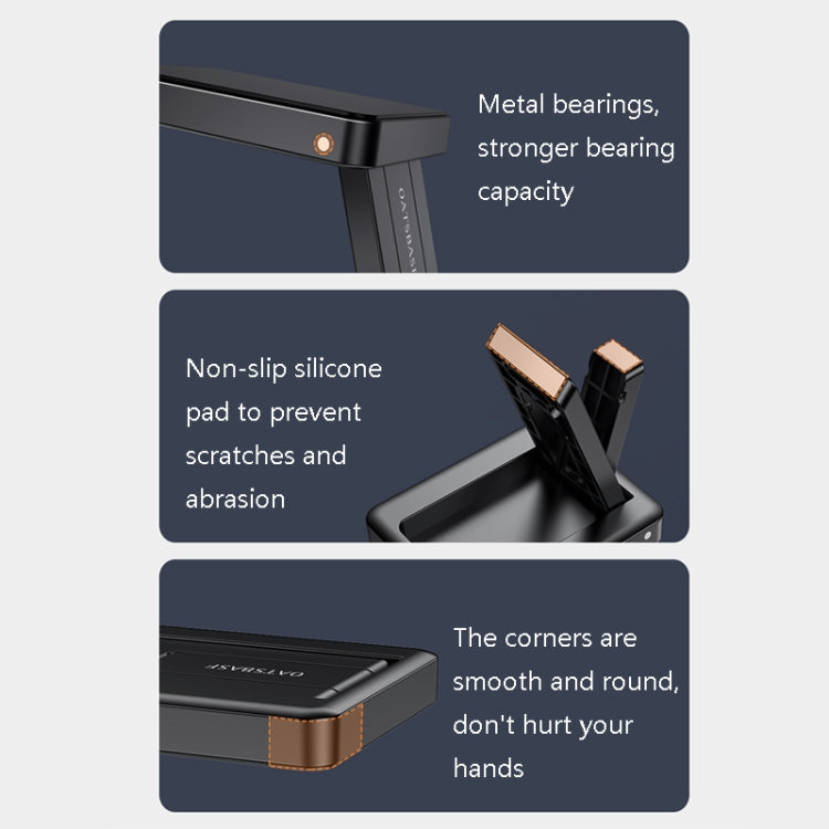 Oatsbasf 03489 Lazy Notebook Portable Bracket Foldable Portable Bracket With Mats(Black)