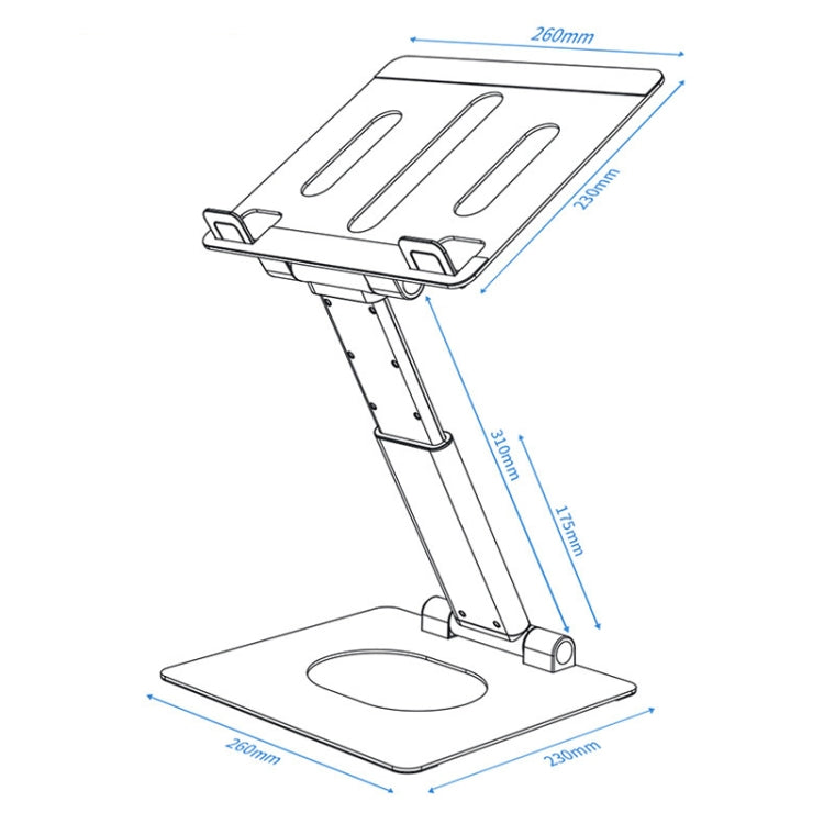 Oatsbasf Z09 Metal Notebook Bracket Office Adjustment Lifting Bracket(Silver)