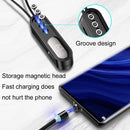 Oatsbasf 03131 Micro USB + USB-C / Type-C + 8Pin 3 in 1 Magnetic to USB Charging Data Cable(White)