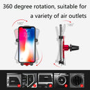 OATSBASF Car Air Outlet Gravity Mobile Phone Holder Snap-On Metal Bracket(Red)
