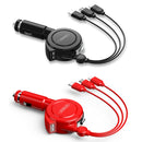 Oatsbasf 3 in 1 Multifunctional Car Charger Data Cable, Colour: 1Mï¼ˆRedï¼‰