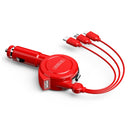 Oatsbasf 3 in 1 Multifunctional Car Charger Data Cable, Colour: 1.5Mï¼ˆRedï¼‰
